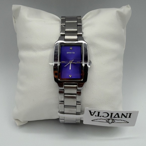Invicta Wildflower 69438 Women Quartz Watch Rectangular Purple Steel New W Tags main image 5